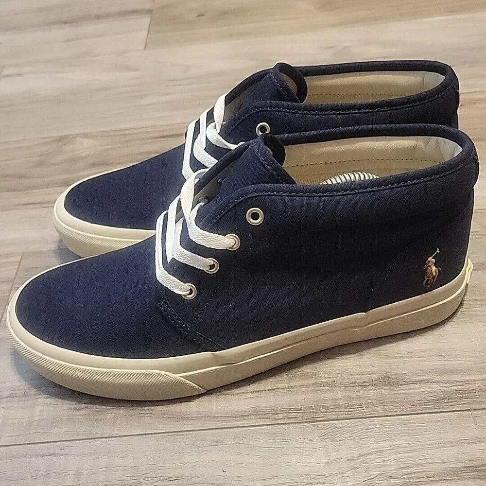 POLO RALPH LAUREN Keaton Chukka Boot‎  Mens 9 Blue Canvas Lace Up Shoes